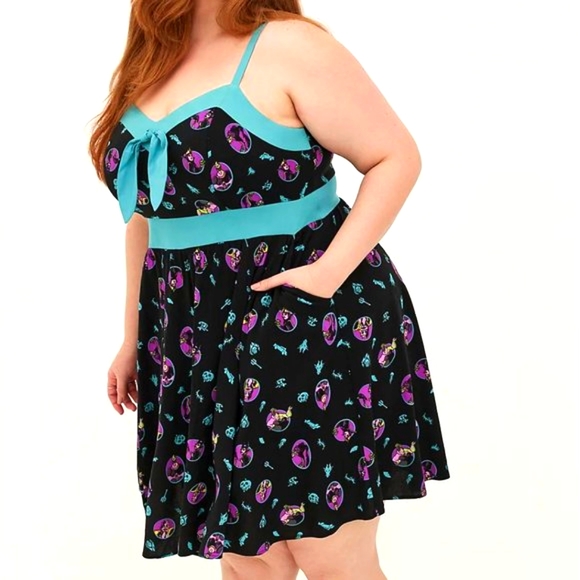 ❤️NWT VINTAGE TORRID VILLAINS SWEETHEART CHALLIS - TIE FRONT - SUMMER TANK DRESS - Picture 11 of 15